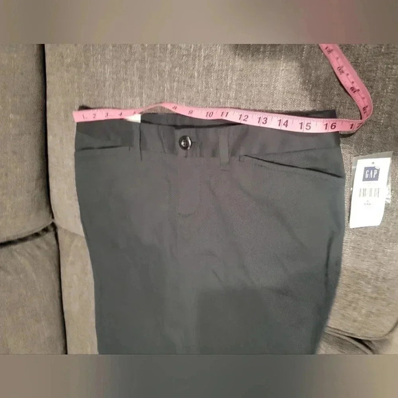 Gap Khaki Pants Womens Size 30Wx29L Ankle Black Low Rise Mistag Academia Preppy - Picture 2 of 10
